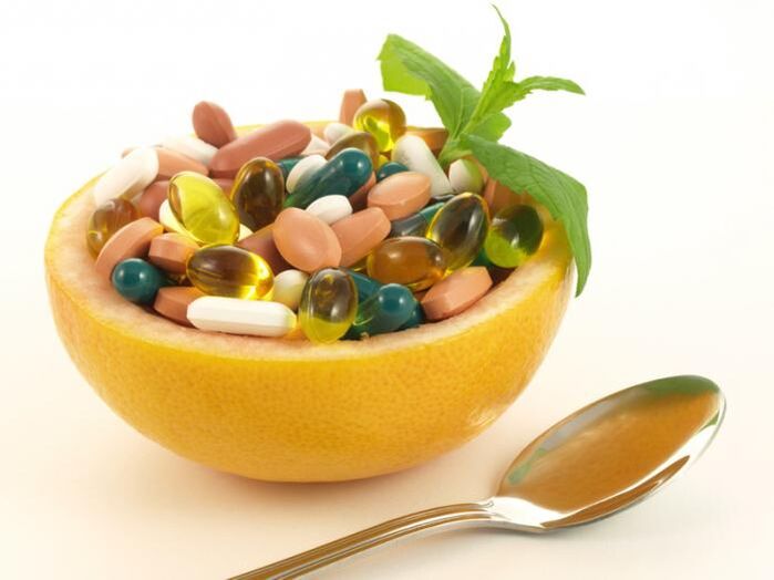 Eine Vielzahl von Vitaminen, um die Potenz zu erhöhen
